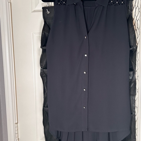 Carmen Marc Valvo Black Studded Blouse - Picture 10 of 10